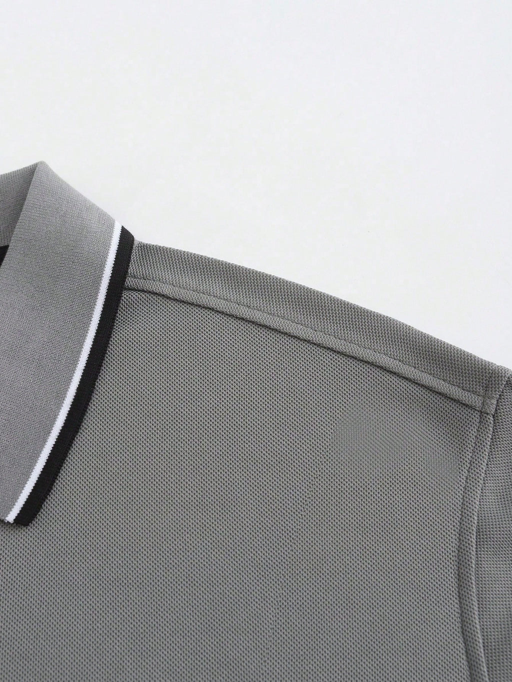 Calvornis Camisa Polo Casual/Business de Manga Curta com Detalhe em Contraste para Homens, Camisa de Golfe Preta para Homens, Formal, Cerimônia