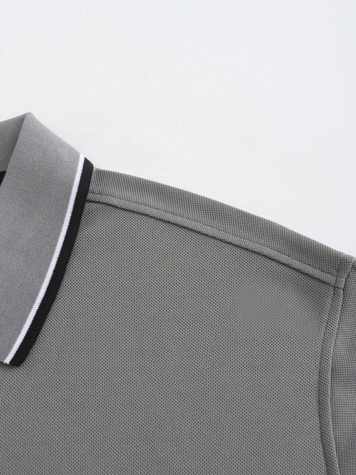 Calvornis Camisa Polo Casual/Business de Manga Curta com Detalhe em Contraste para Homens, Camisa de Golfe Preta para Homens, Formal, Cerimônia