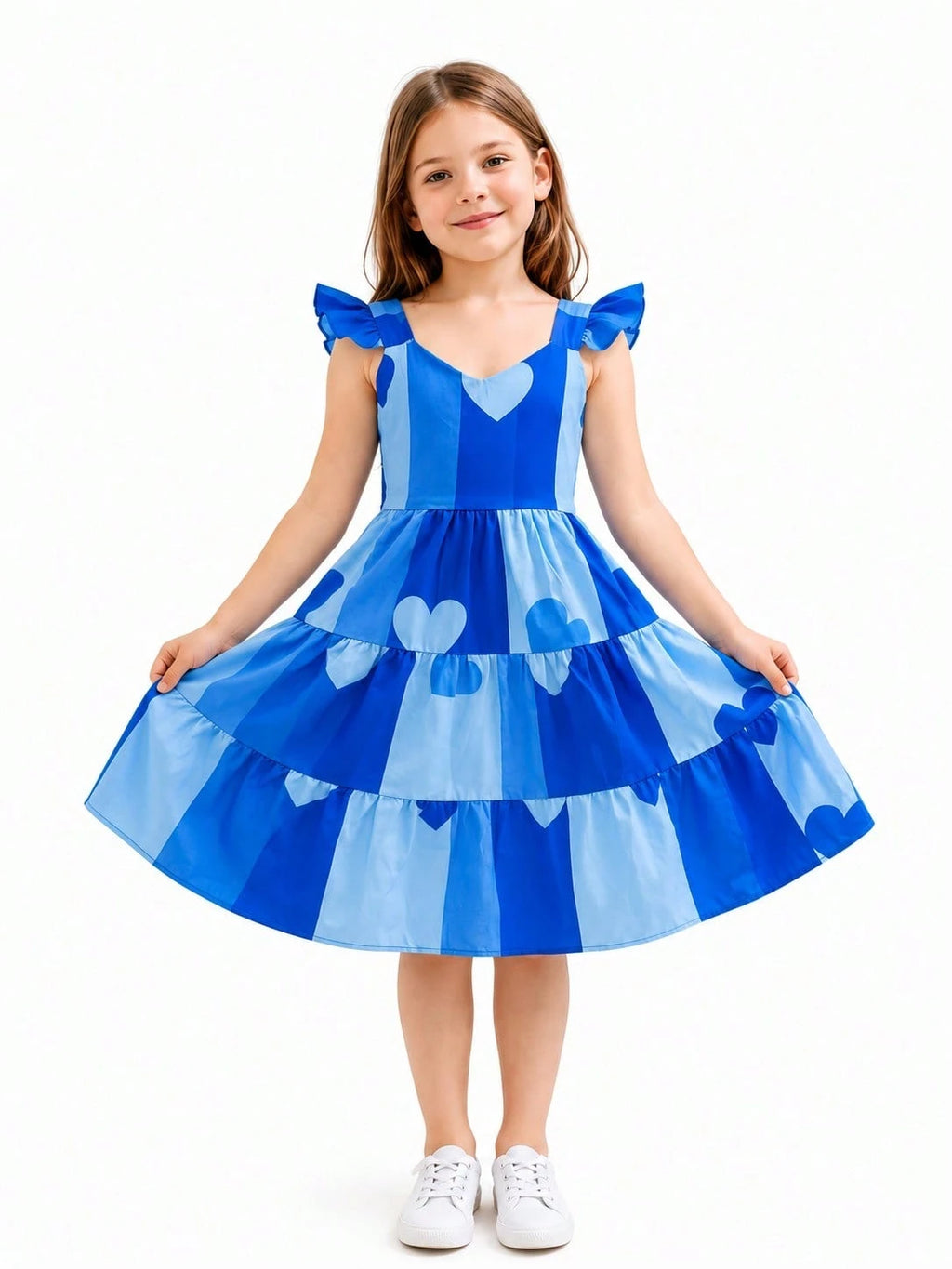 Vestido Multicolorido Infantil e Adolescente com Babados nas Mangas