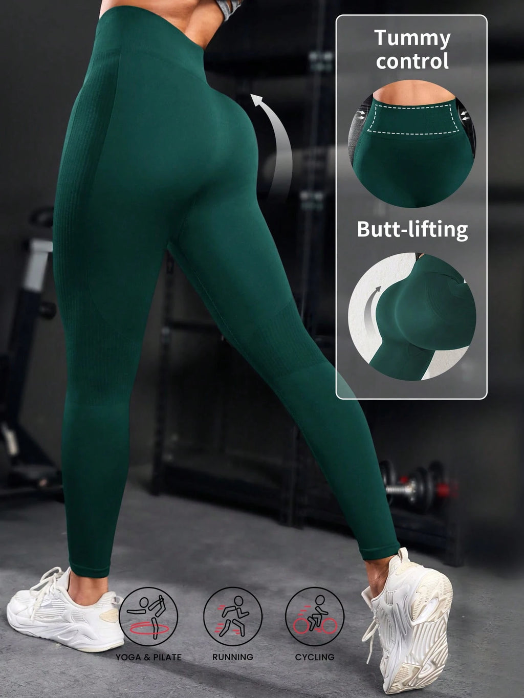 Powerista Legging Esportiva Feminina Minimalista Versátil Ajustada para Yoga