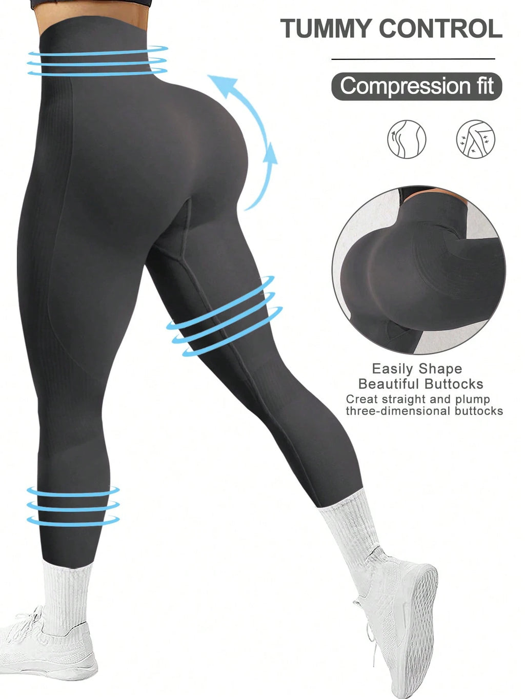Powerista Legging Esportiva Feminina Minimalista Versátil Ajustada para Yoga