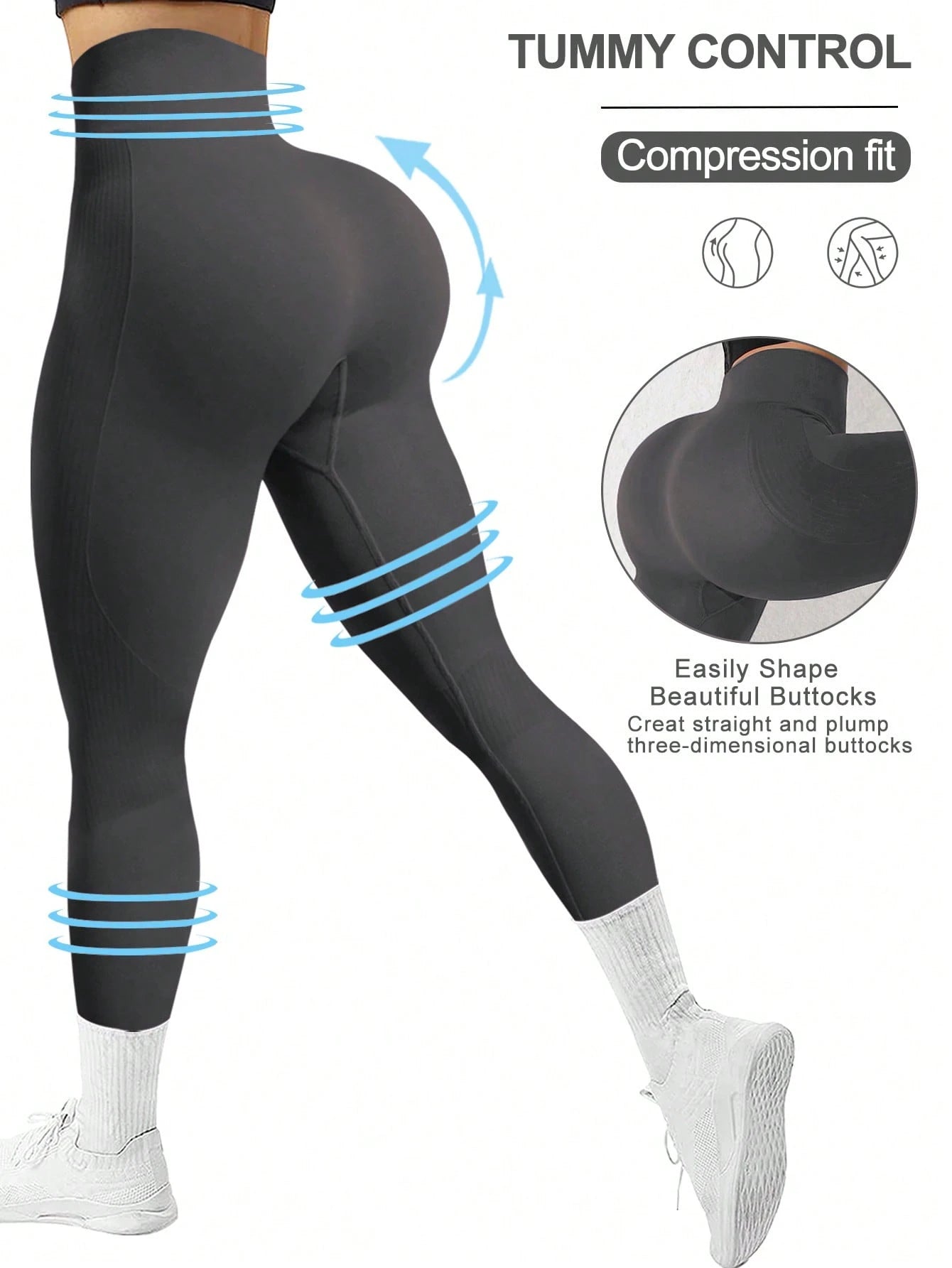 Powerista Legging Esportiva Feminina Minimalista Versátil Ajustada para Yoga