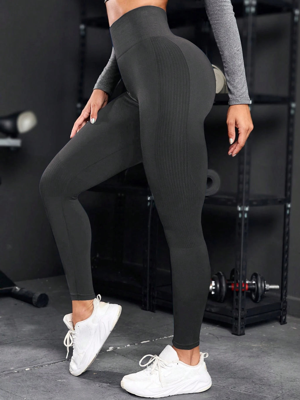 Powerista Legging Esportiva Feminina Minimalista Versátil Ajustada para Yoga