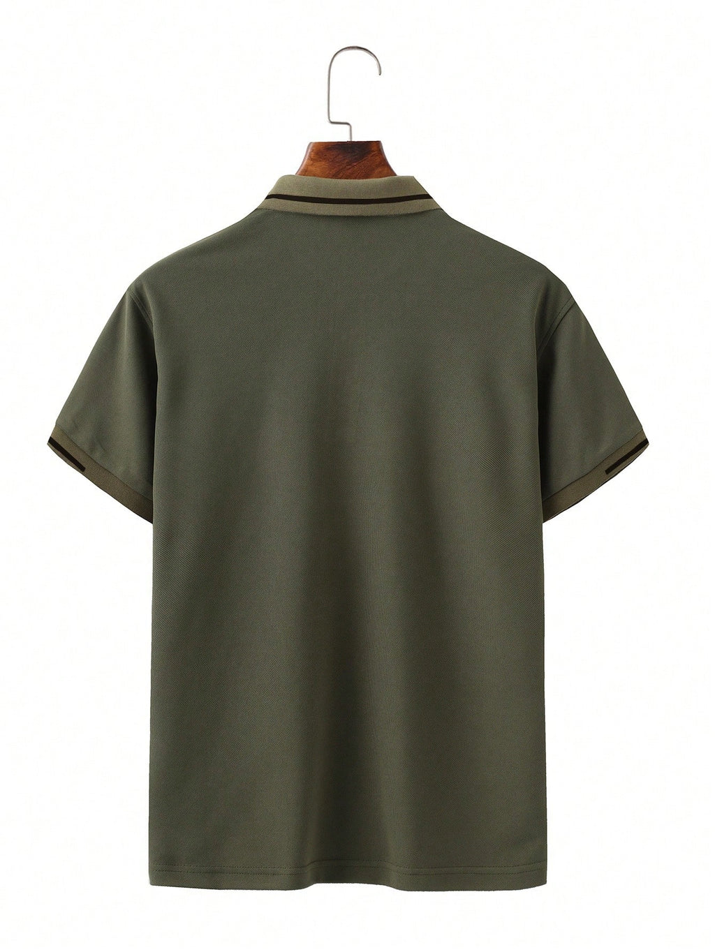 Calvornis Camisa Polo Casual/Business de Manga Curta com Detalhe em Contraste para Homens, Camisa de Golfe Preta para Homens, Formal, Cerimônia
