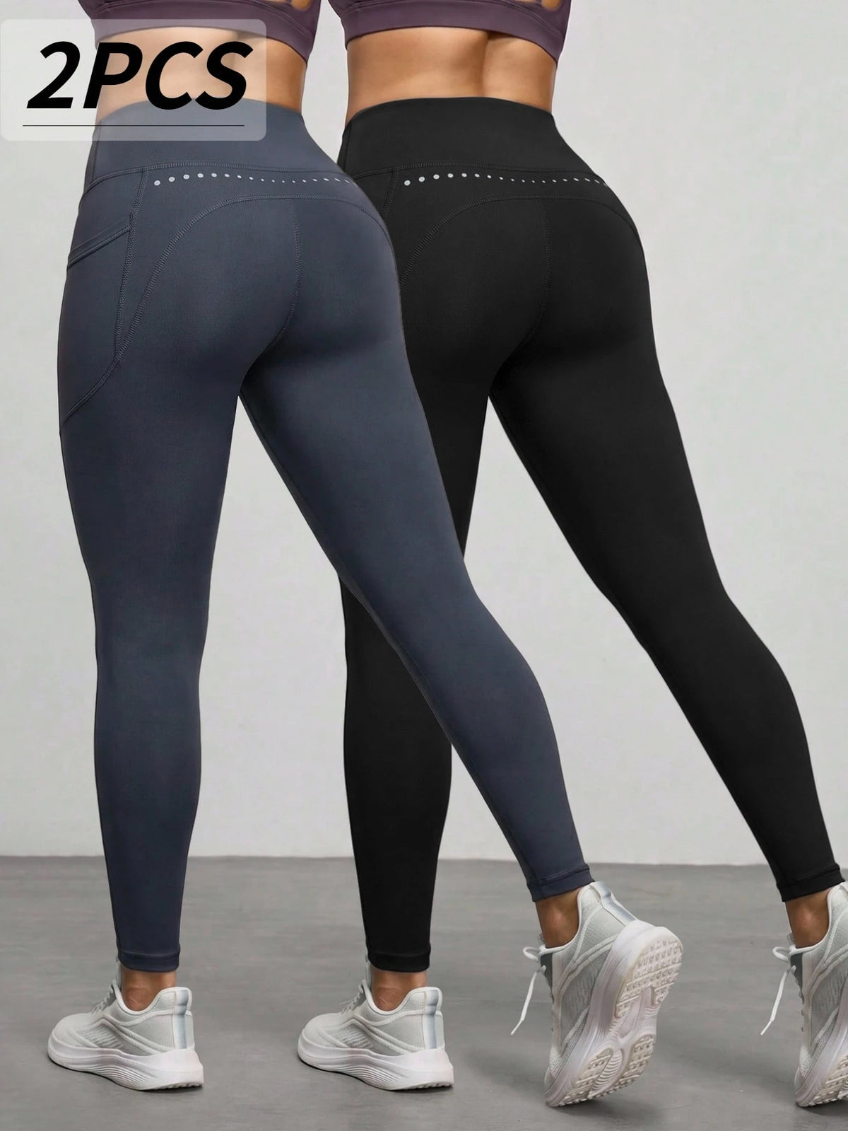 With My Calm With My Calm Legging Esportiva Sem Costura de Cintura Alta em Cor Sólida