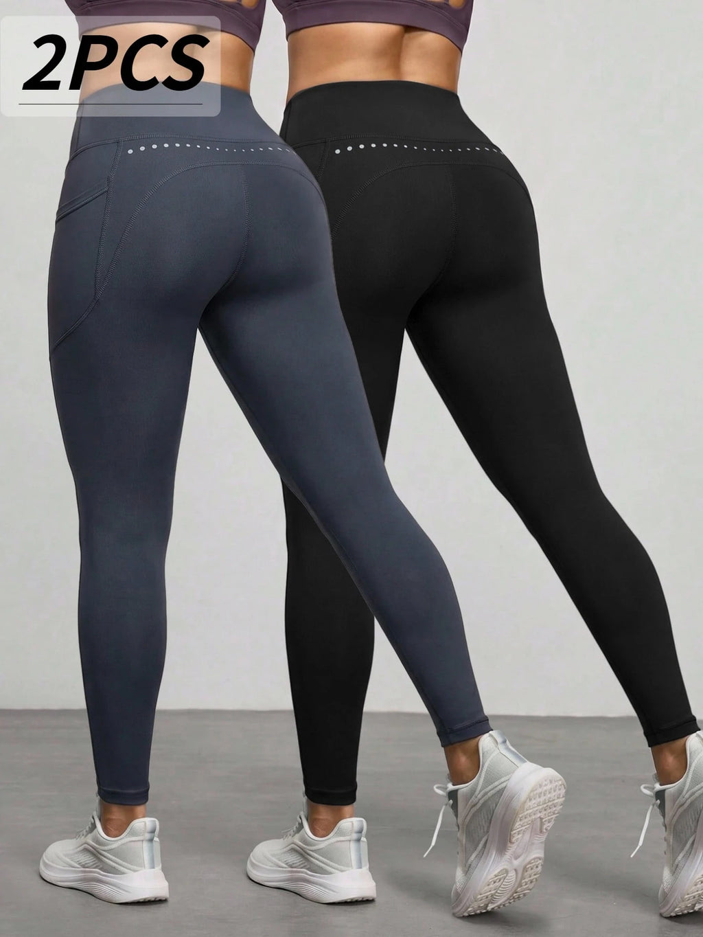 With My Calm With My Calm Legging Esportiva Sem Costura de Cintura Alta em Cor Sólida