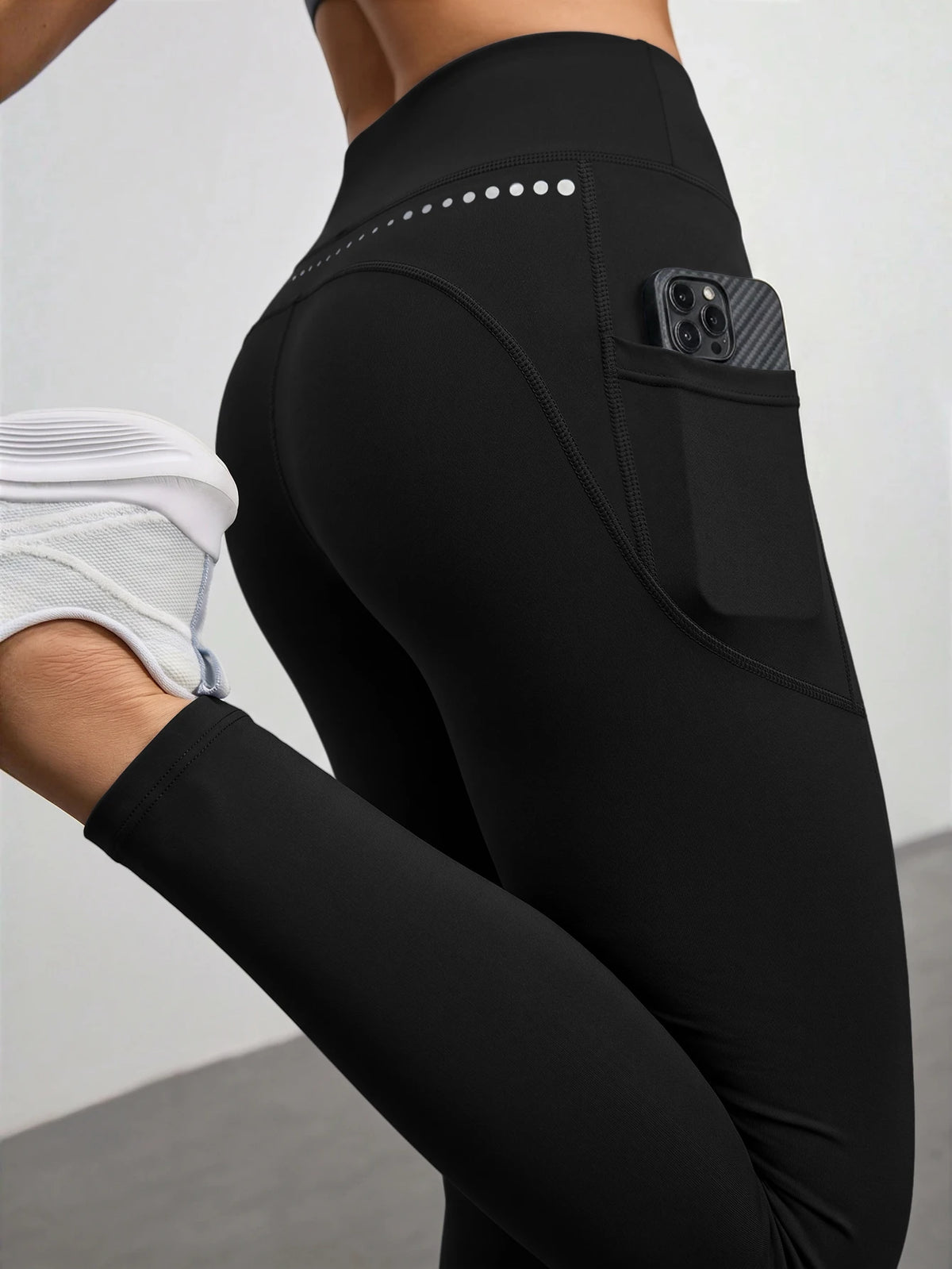 With My Calm With My Calm Legging Esportiva Sem Costura de Cintura Alta em Cor Sólida