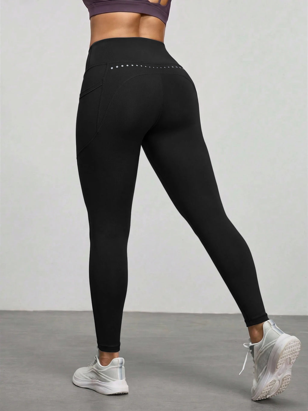 With My Calm With My Calm Legging Esportiva Sem Costura de Cintura Alta em Cor Sólida