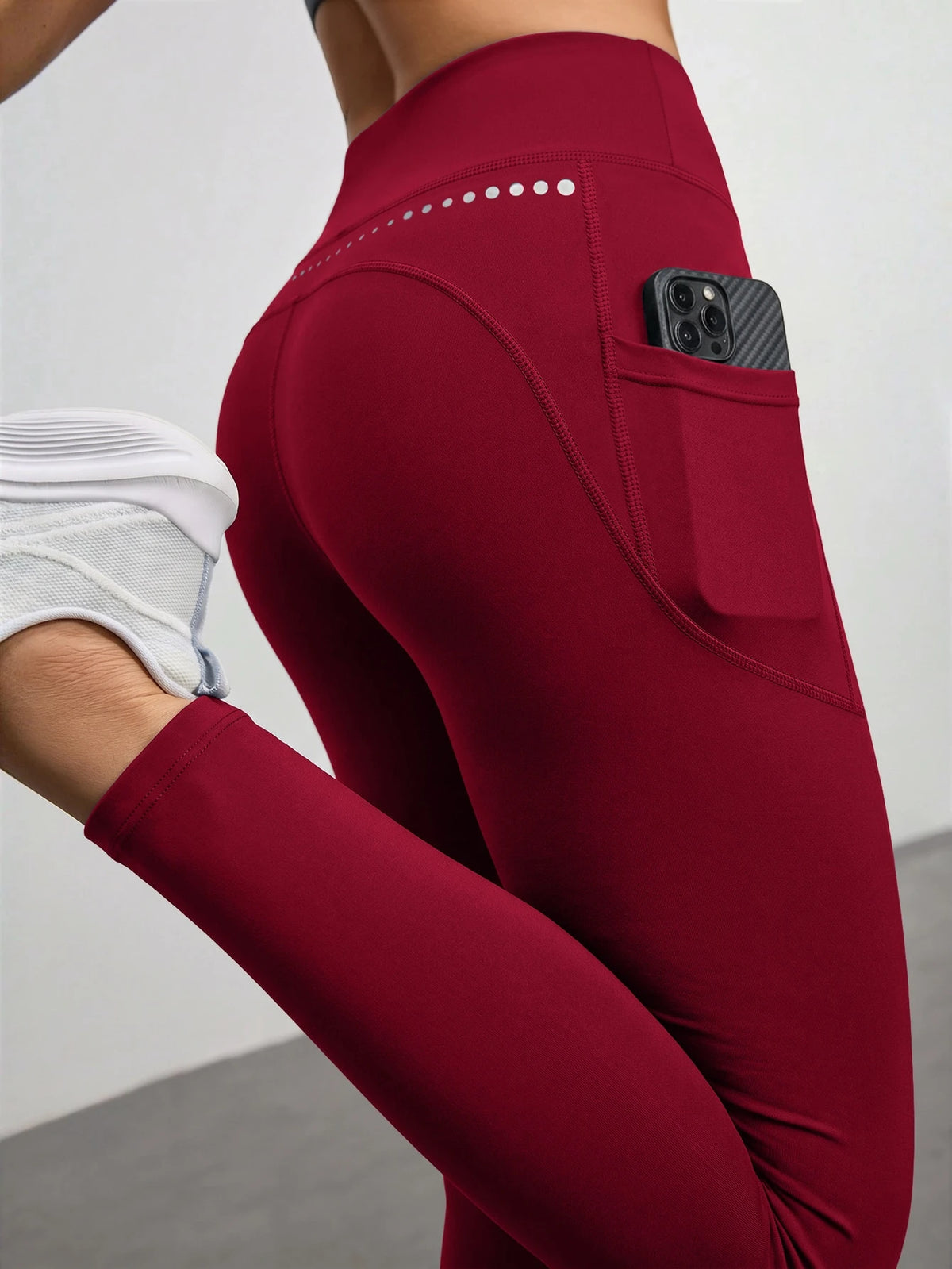 With My Calm With My Calm Legging Esportiva Sem Costura de Cintura Alta em Cor Sólida