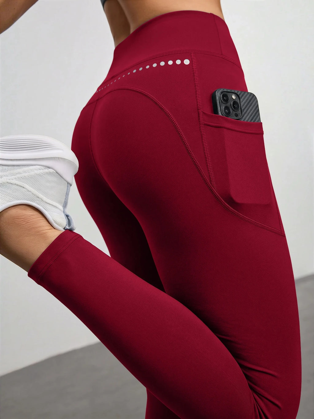 With My Calm With My Calm Legging Esportiva Sem Costura de Cintura Alta em Cor Sólida