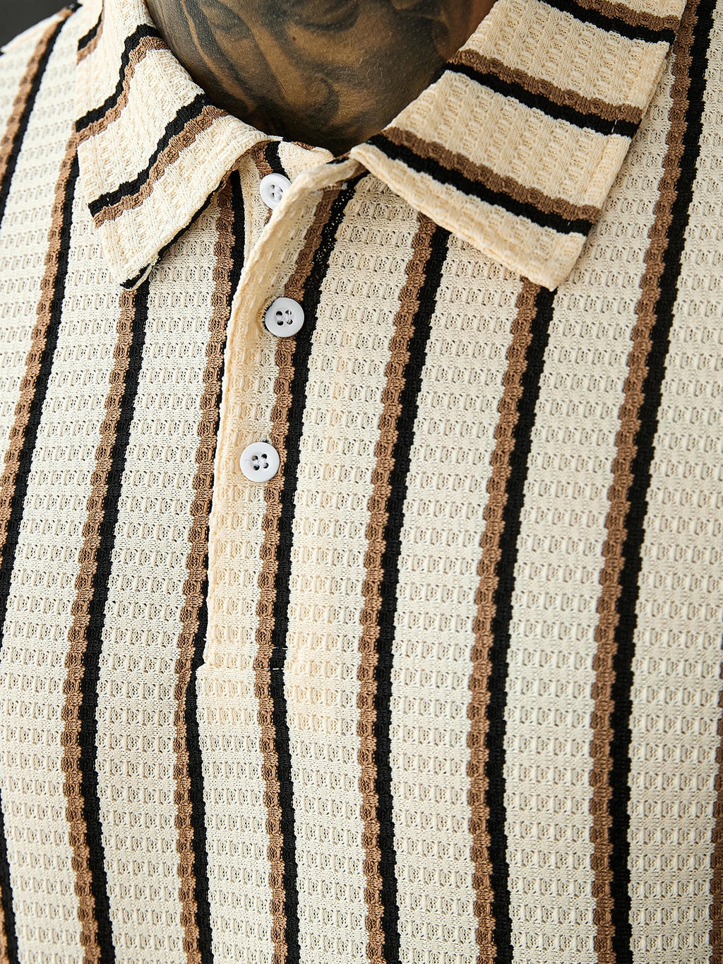 Calvornis Camisa Polo Casual/Business de Manga Curta com Detalhe em Contraste para Homens, Camisa de Golfe Preta para Homens, Formal, Cerimônia