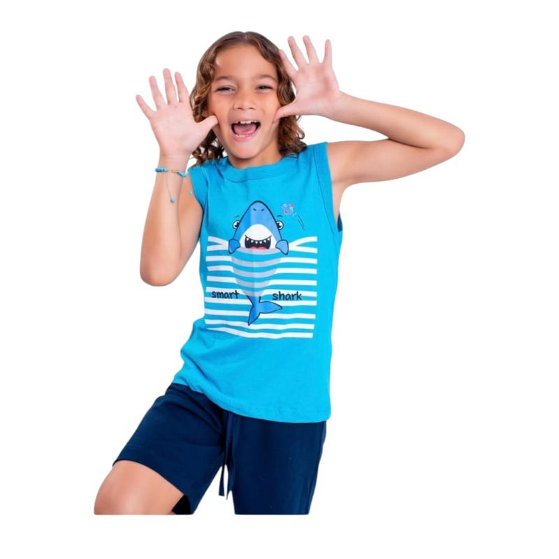 Kit 5 Regatas Infantis Masculinos – Tamanhos 2, 4, 6 e 8 Anos