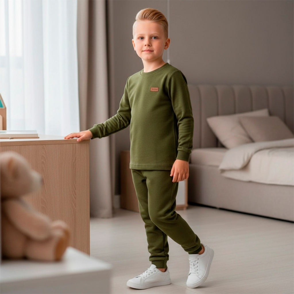 Kit 4 Peças Moletom Minimalista Bebê Menino Neném Blusa e Calça Manga Longa Roupa de Frio Inverno Masculino Liso