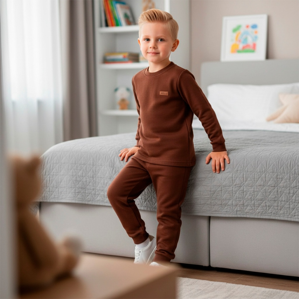 Kit 4 Peças Moletom Minimalista Bebê Menino Neném Blusa e Calça Manga Longa Roupa de Frio Inverno Masculino Liso