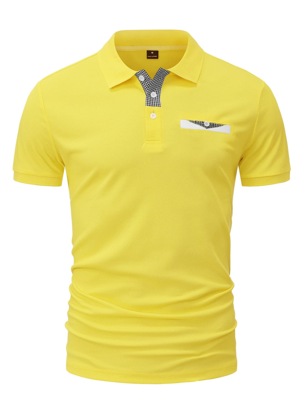 Calvornis Camisa Polo Casual/Business de Manga Curta com Detalhe em Contraste para Homens, Camisa de Golfe Preta para Homens, Formal, Cerimônia