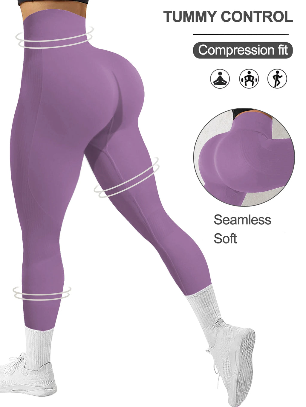 Powerista Legging Esportiva Feminina Minimalista Versátil Ajustada para Yoga