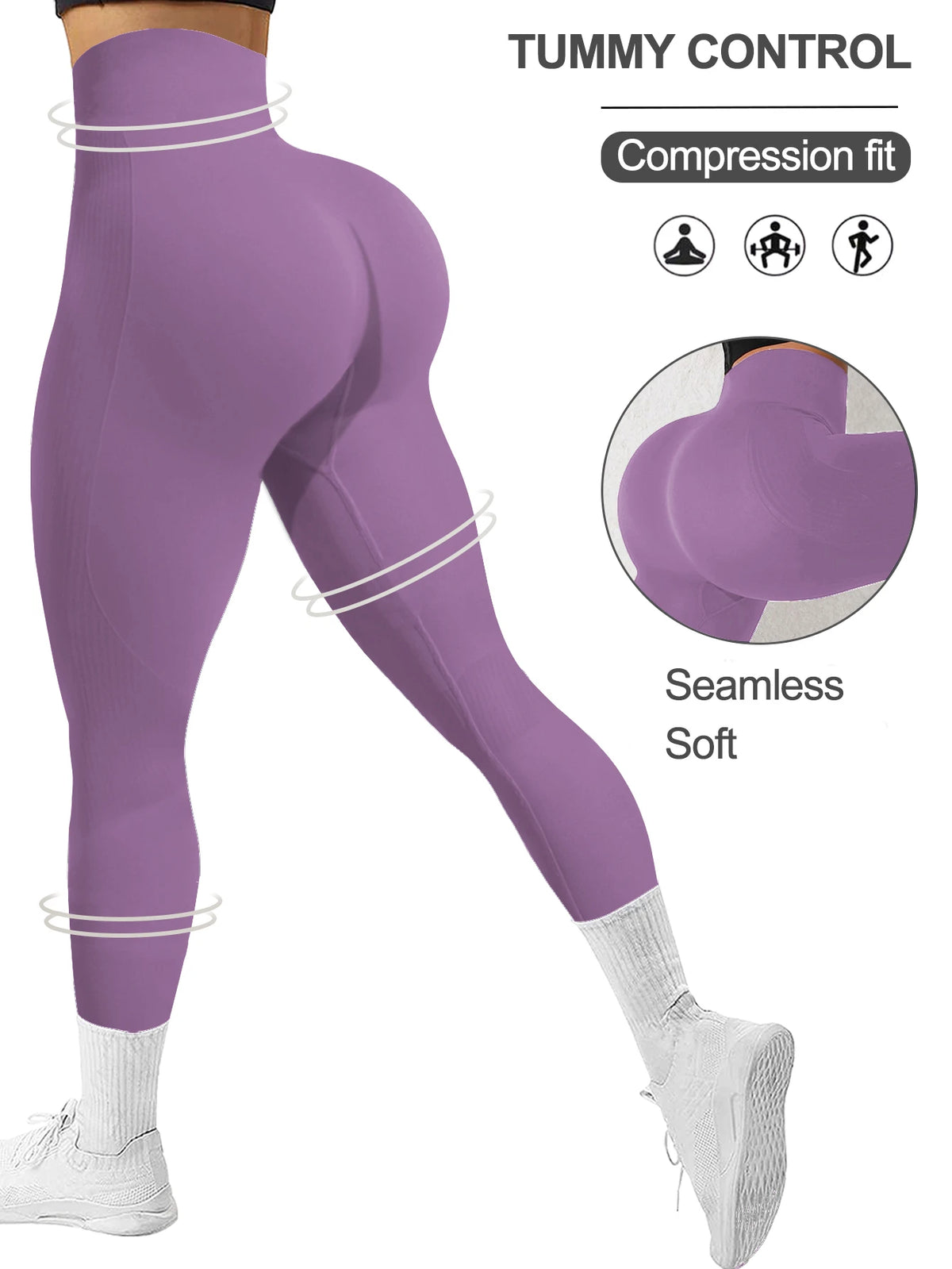 Powerista Legging Esportiva Feminina Minimalista Versátil Ajustada para Yoga