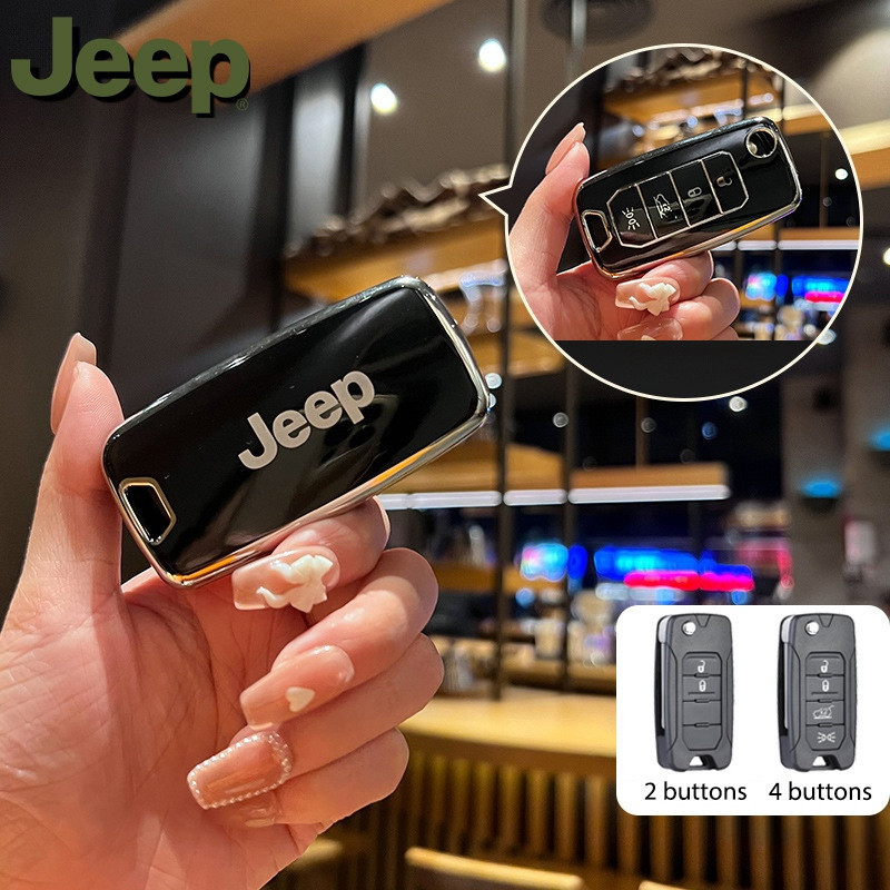 Nova Capa de Chave de Carro para Jeep Renegade/Compass/Commander Chaveiro Premium TPU 5641 3854