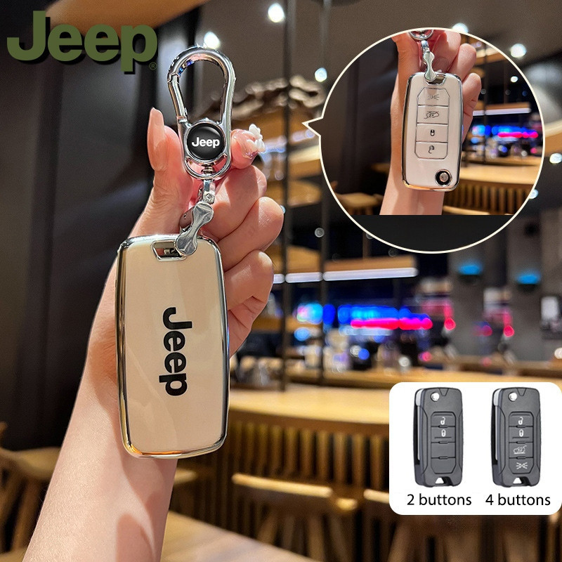 Nova Capa de Chave de Carro para Jeep Renegade/Compass/Commander Chaveiro Premium TPU 5641 3854