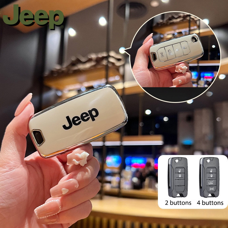 Nova Capa de Chave de Carro para Jeep Renegade/Compass/Commander Chaveiro Premium TPU 5641 3854