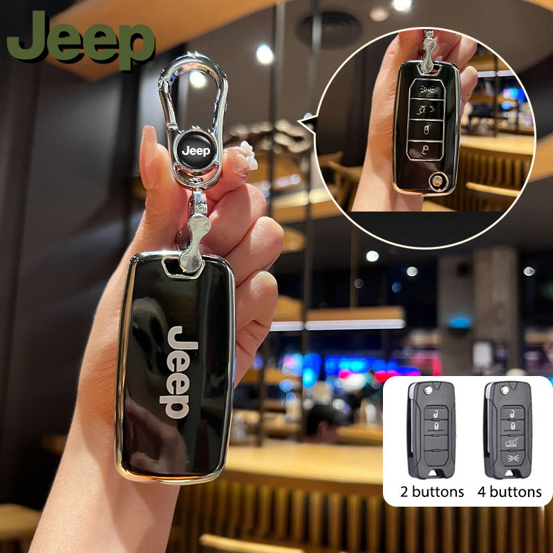 Nova Capa de Chave de Carro para Jeep Renegade/Compass/Commander Chaveiro Premium TPU 5641 3854