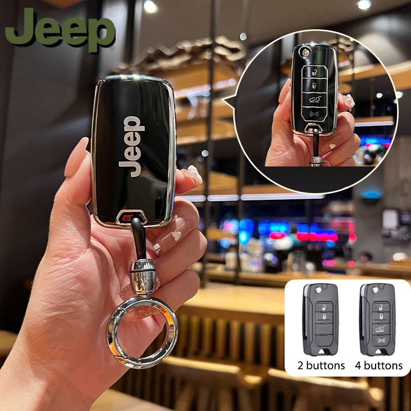 Nova Capa de Chave de Carro para Jeep Renegade/Compass/Commander Chaveiro Premium TPU 5641 3854