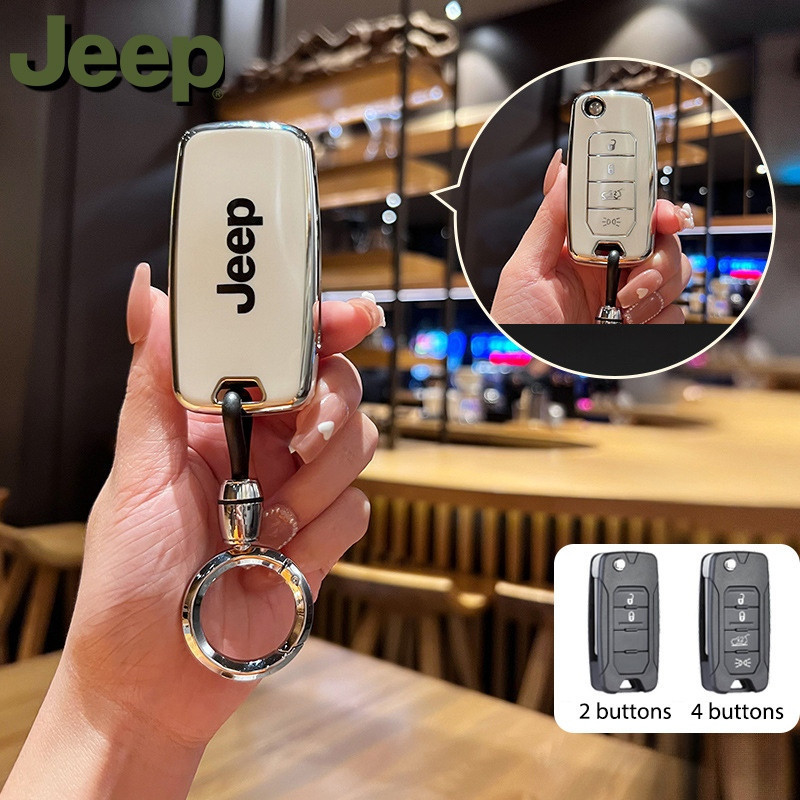 Nova Capa de Chave de Carro para Jeep Renegade/Compass/Commander Chaveiro Premium TPU 5641 3854